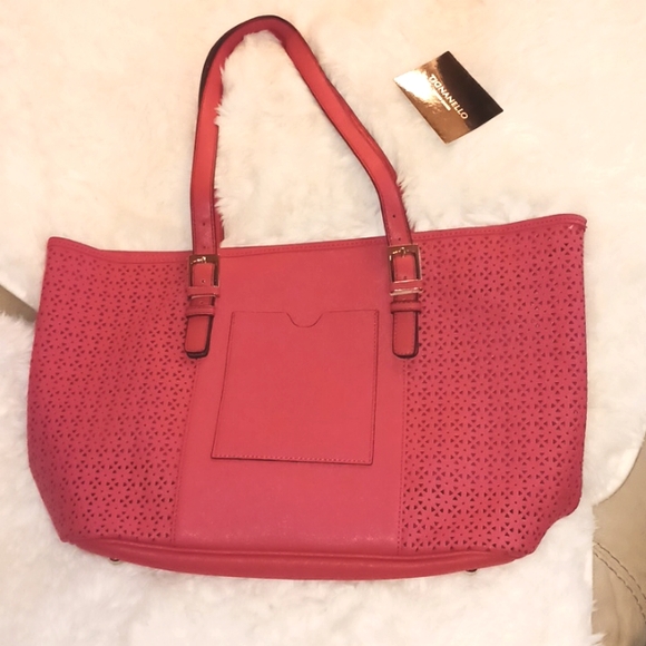 Tignanello Handbags - 🦋New Large Size Tignanello Leather Laser Cut Large Pink Bag or Tote NWOT